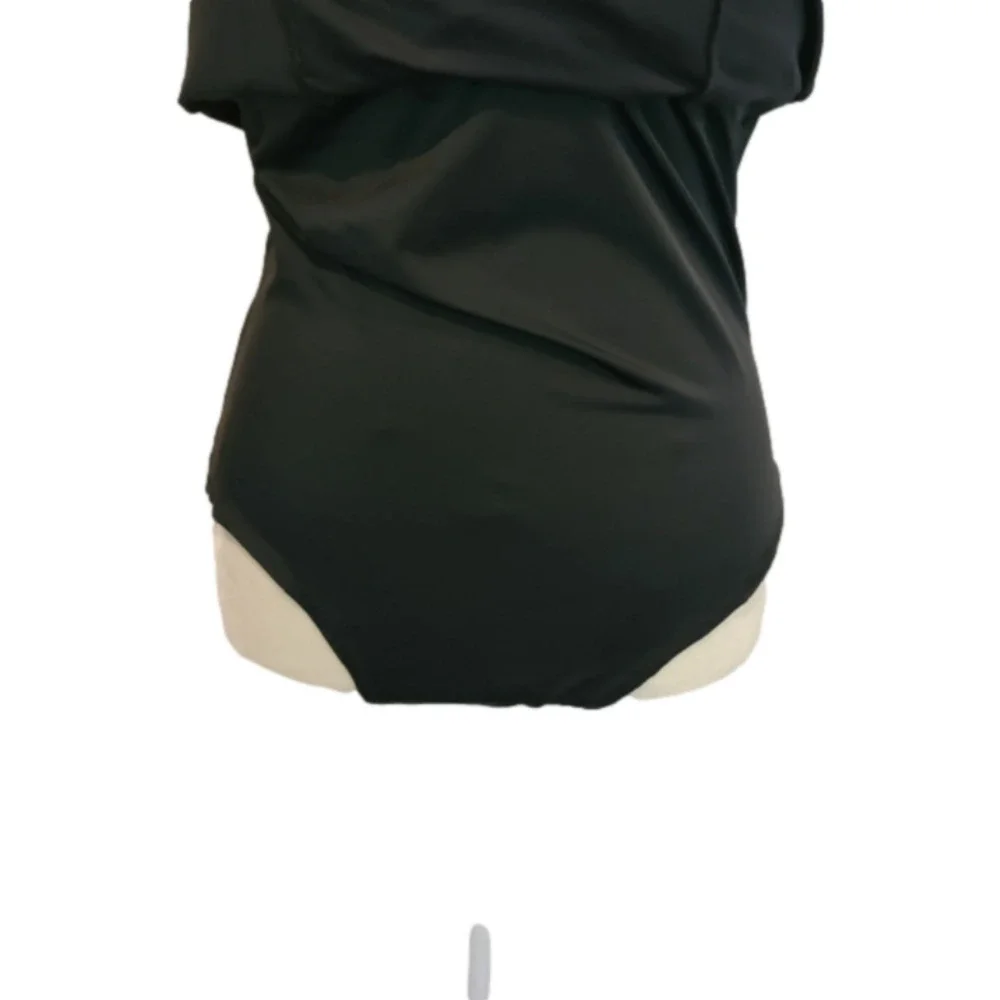 SUIT Yourself Swim Dress Black With Striped Cross Top Size 10